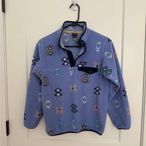 Patagonia Blue Geometric Fleece Pullover